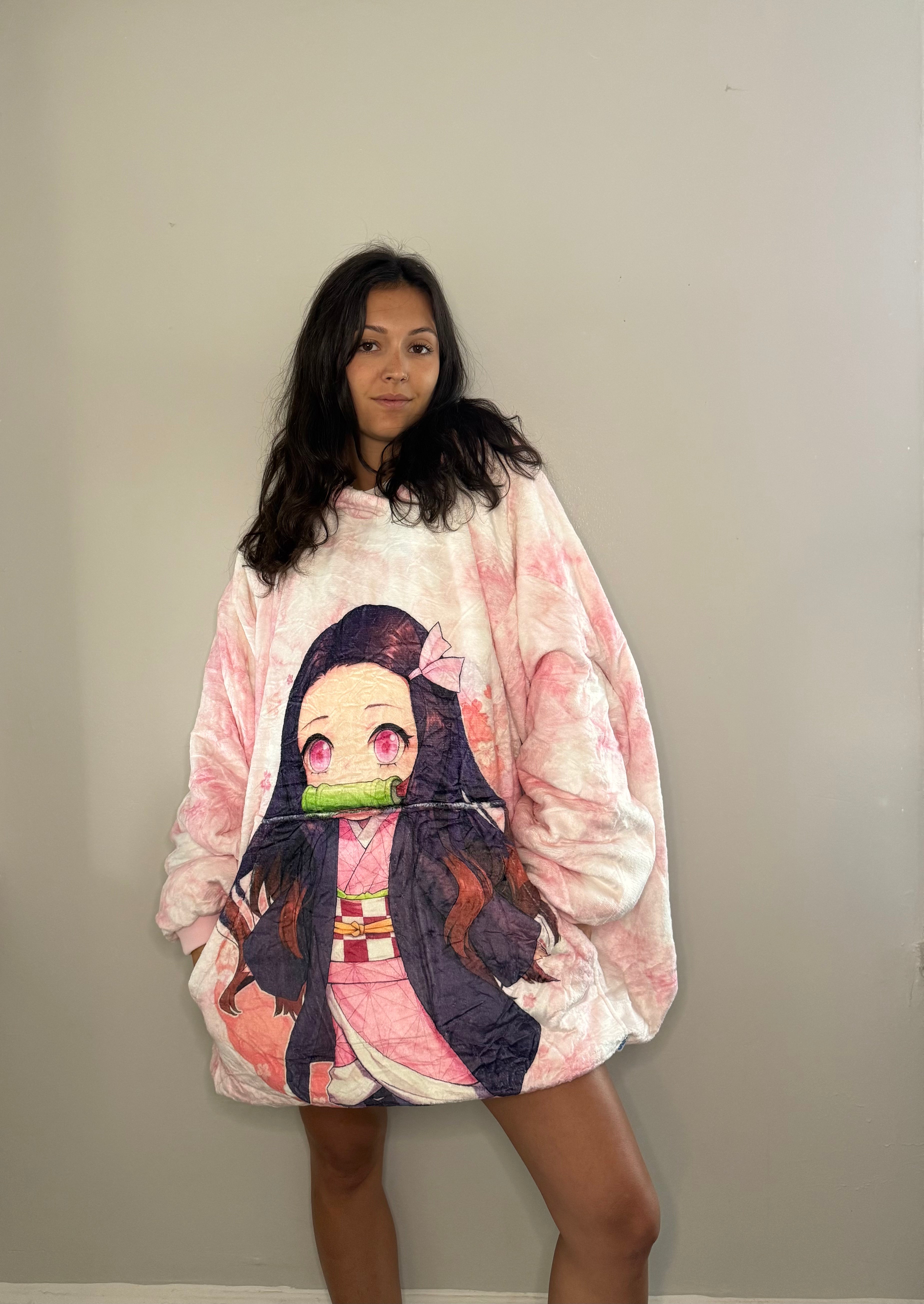 Nezuko Kamado Demon Slayer Wearable Blanket Hoodie for Kids & Adults | OLM Toys