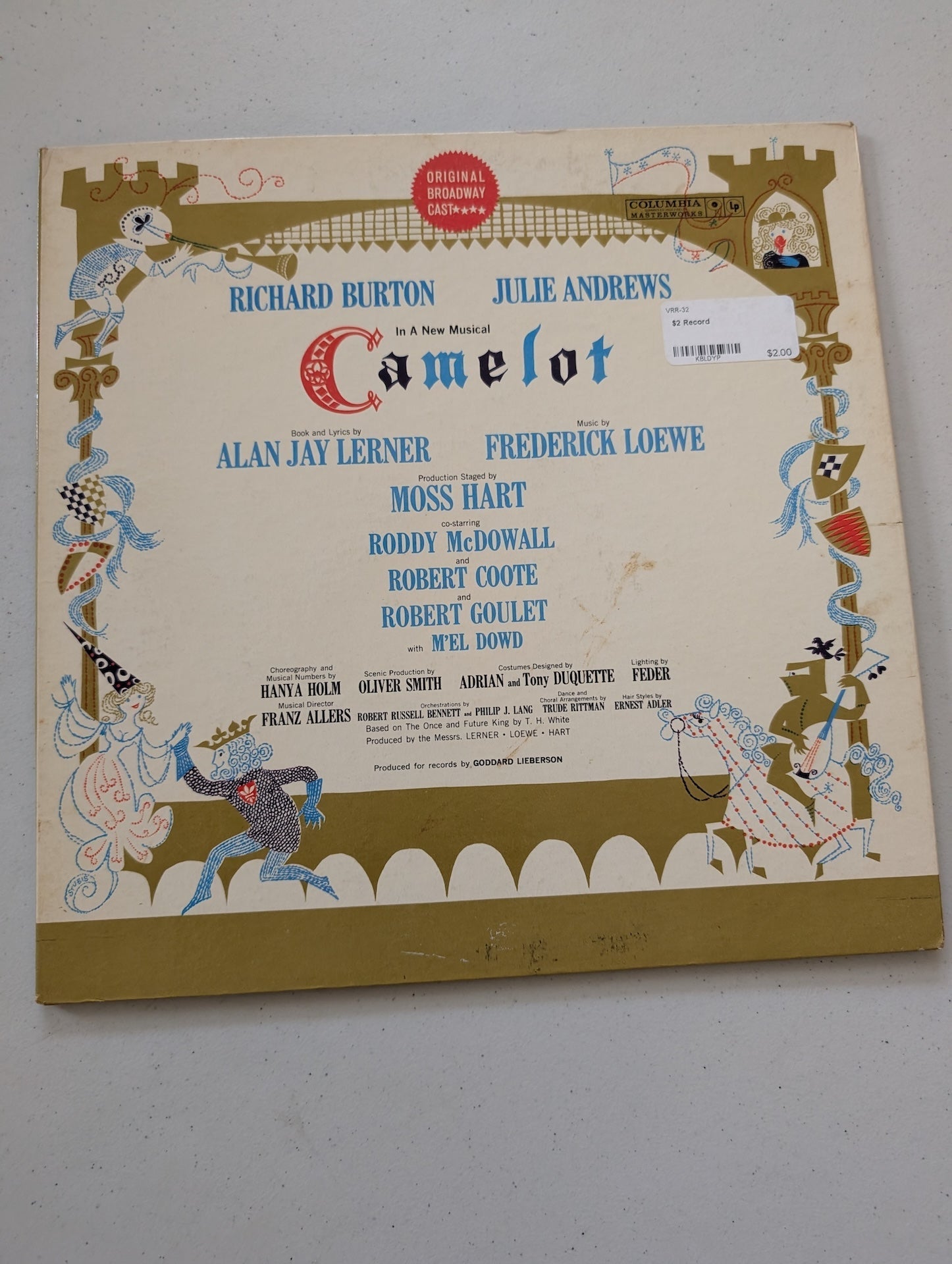 "Camelot" Broadway Cast LP Album [Columbia KOS2031] Julie Andrews Richard Burton(Vintage Vinyl Record LP Album Soundtrack)