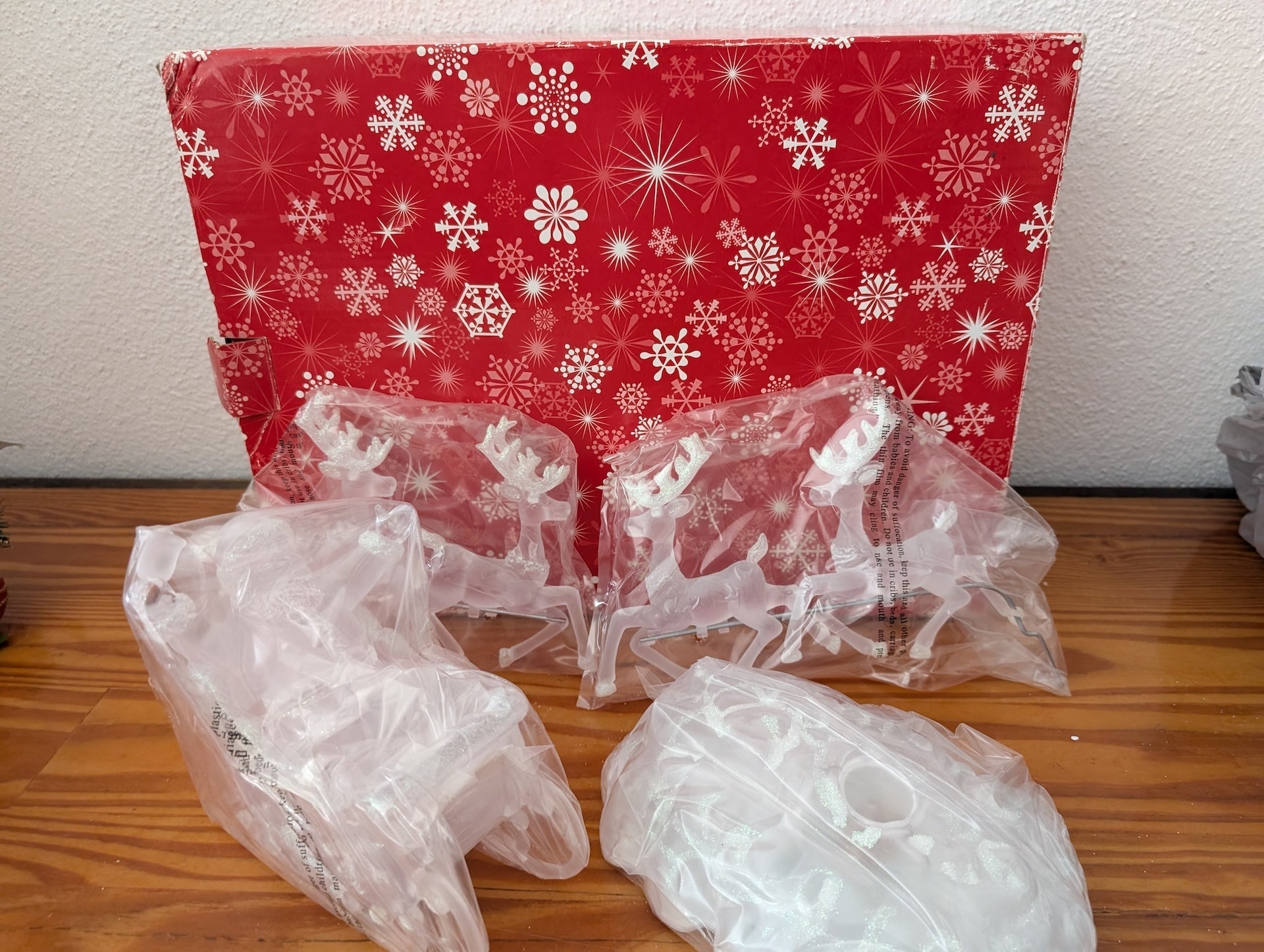 "Up, Up and Away"  Acrylic Reindeer and Sleigh from Unknown -  Holiday Decor (Acrylic Decor / Ornaments, Modern, Traditional, Clear)