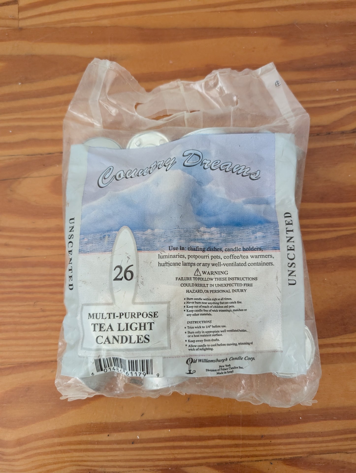 "Country Dreams" Tea Lights from Old Williamsburgh Candle Corp. -  Candles (Wax, Metal Tealight Candles, Traditional, Farmhouse, White)