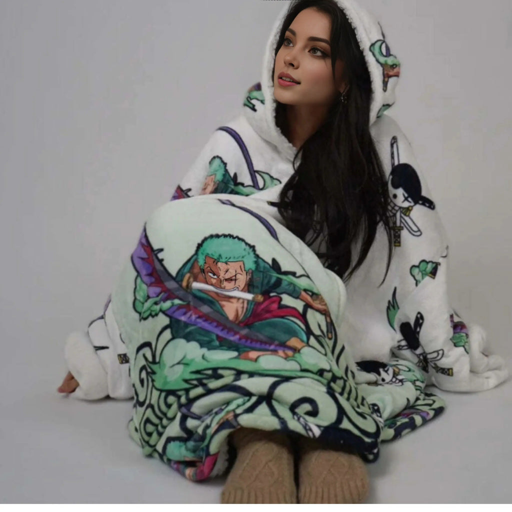 Zoro One Piece Wearable Blanket Hoodie for Kids & Adults | OLM Toys