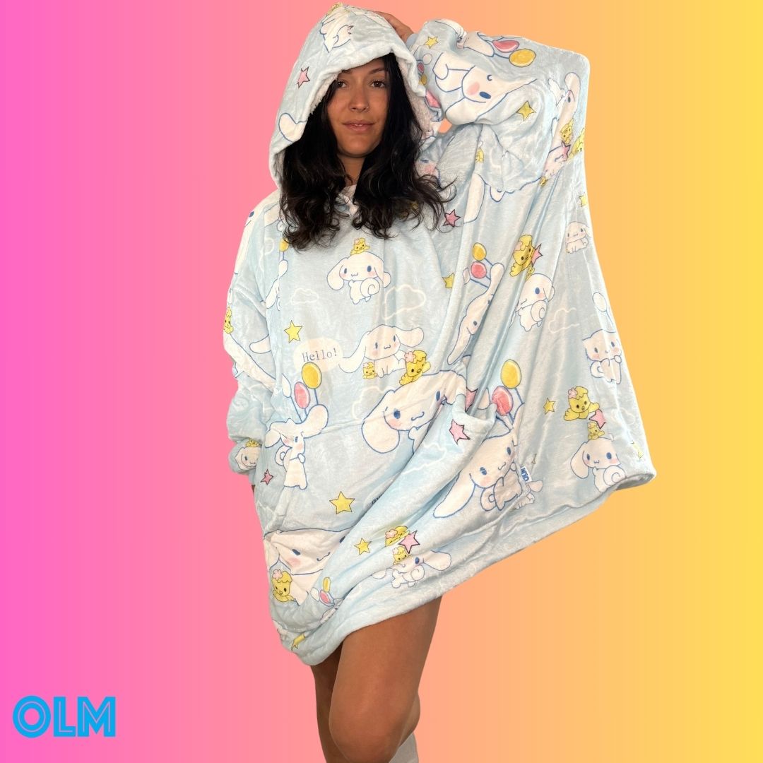 Cinnamoroll Wearable Blanket Hoodie for Kids & Adults | OLM Toys