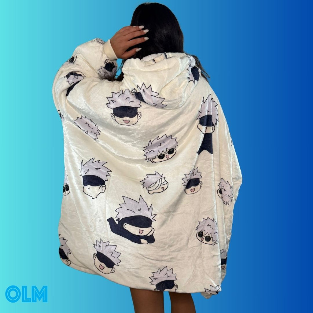 Jujutsu Kaisen Gojo Wearable Blanket Hoodie for Adults & Kids | OLM Toys