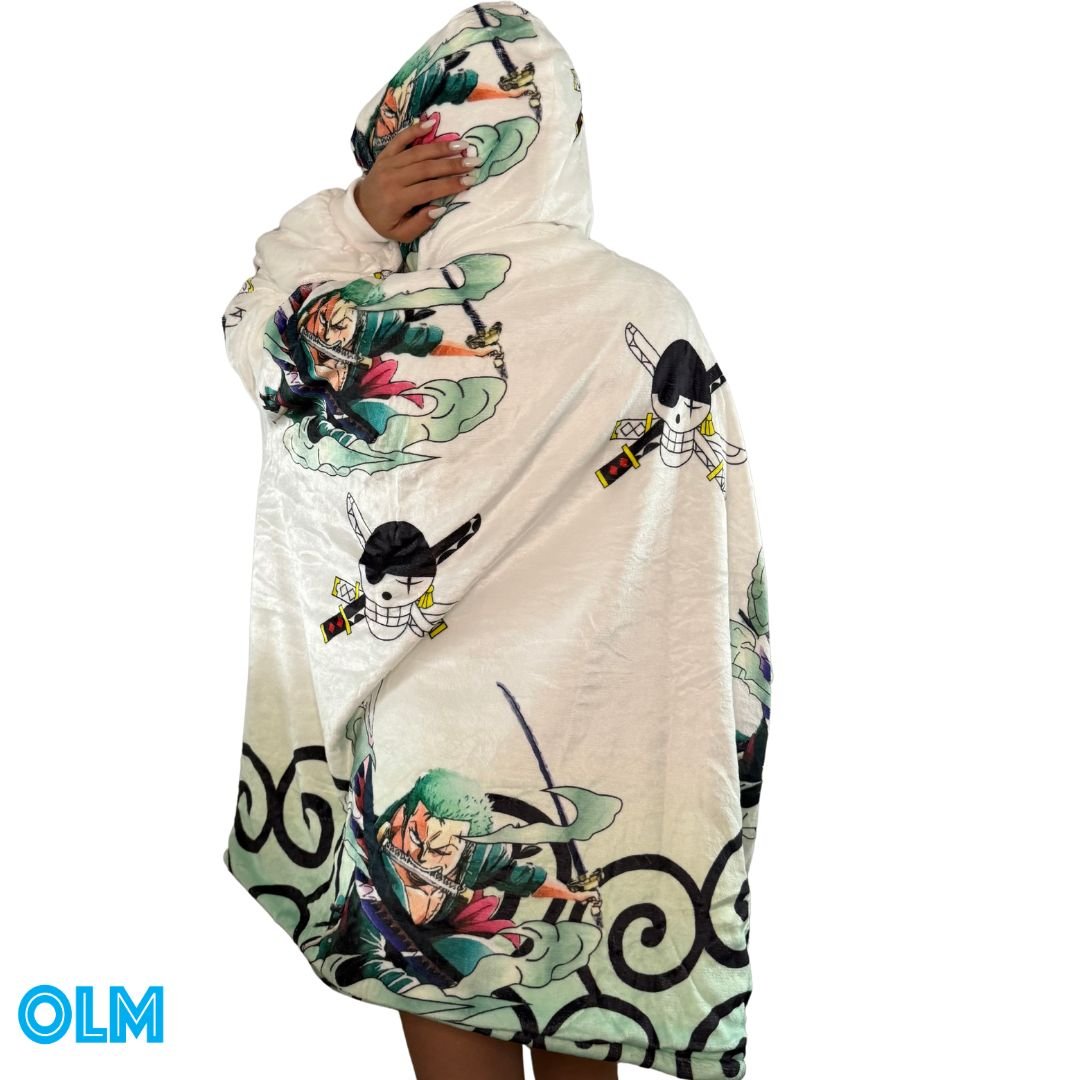 Zoro One Piece Wearable Blanket Hoodie for Kids & Adults | OLM Toys