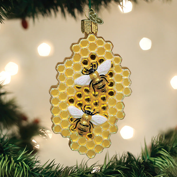 Honeycomb  Glass Ornament