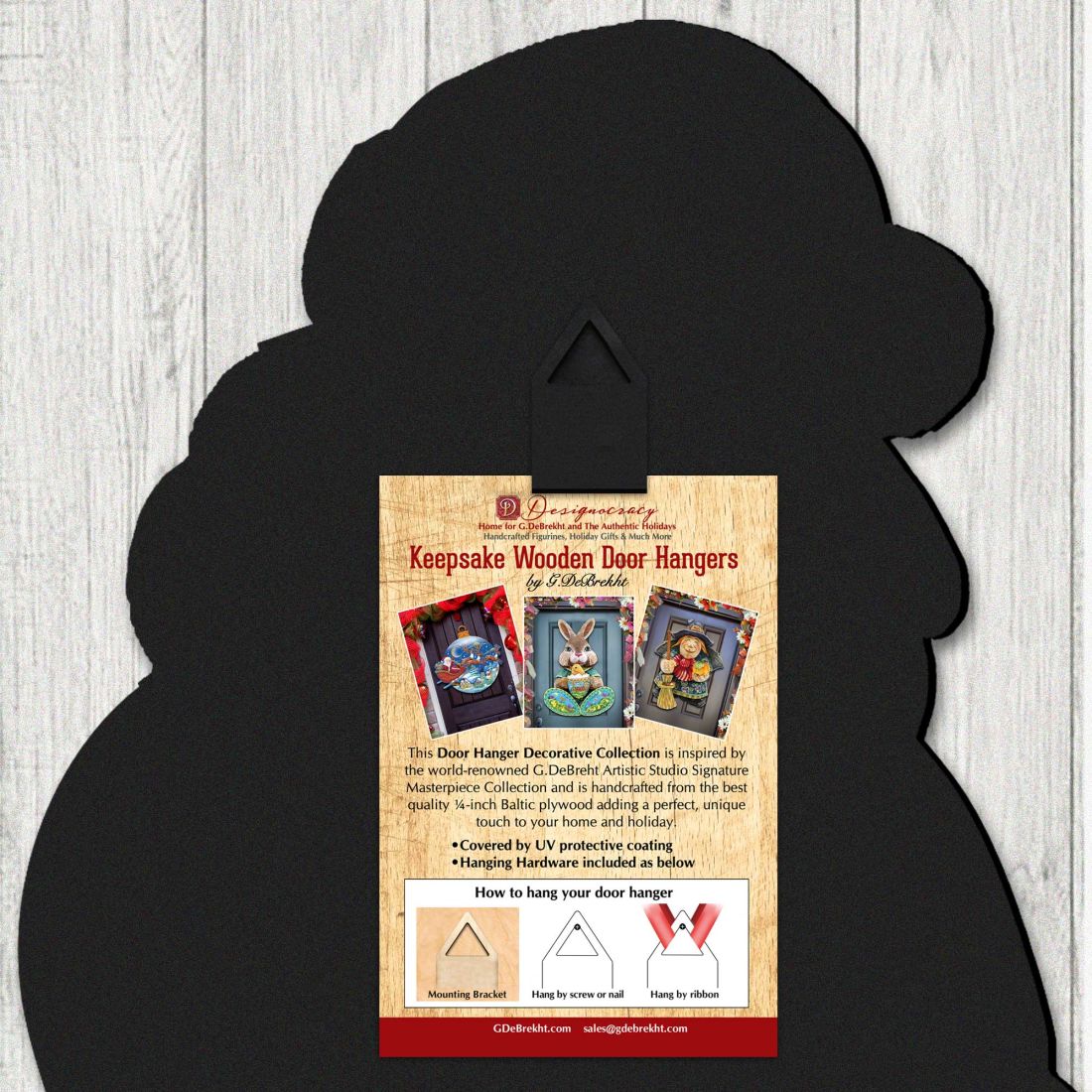 Santa On Giraffe Christmas Door Decor by G. DeBrekht - Christmas Santa Snowman Decor - 8111360H