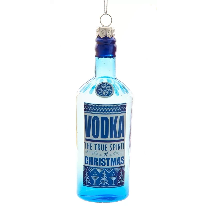 Vodka The True Spirit Of Christmas Glass Ornament