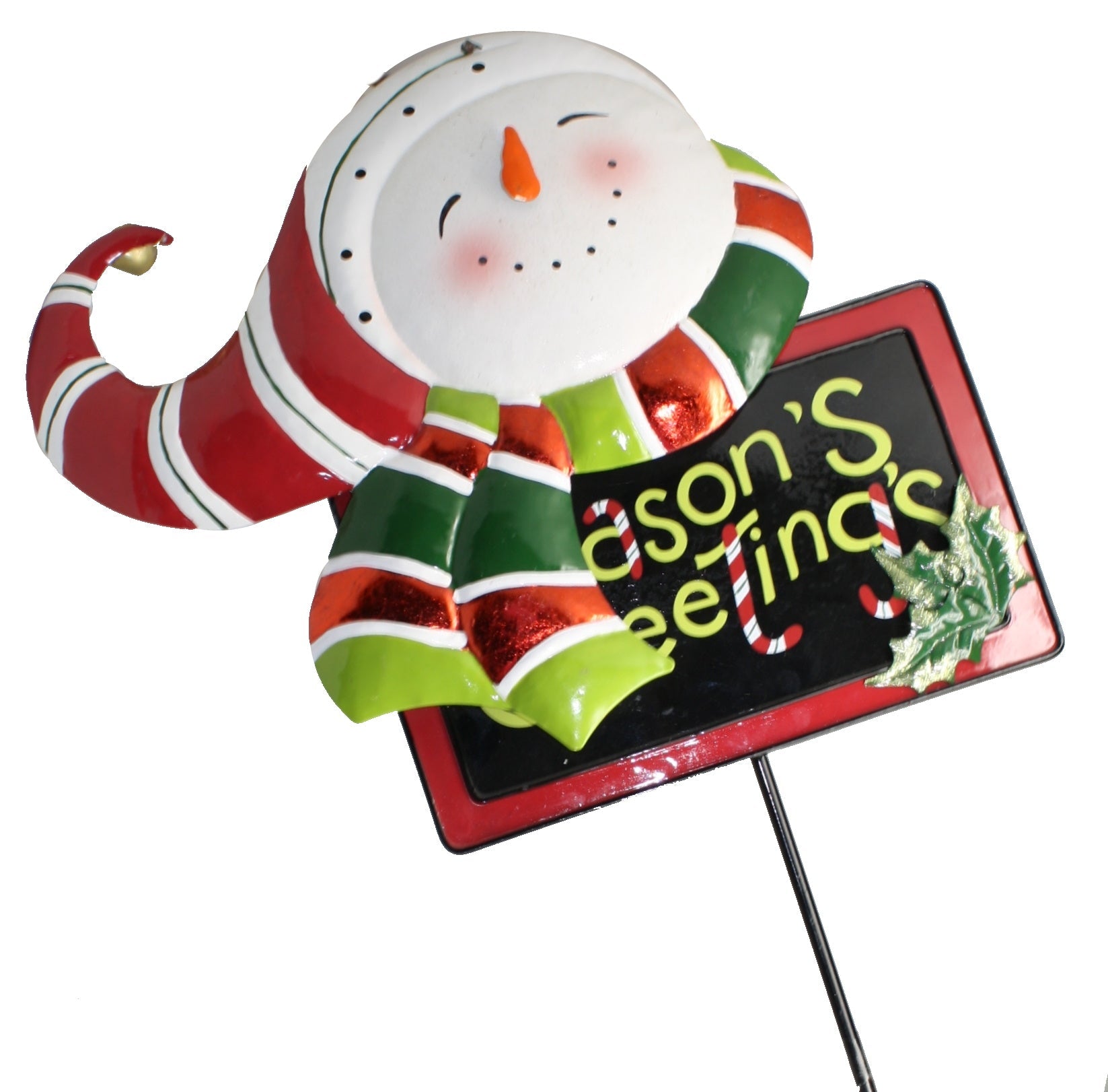 Snowman Season Greeting Metal Sign