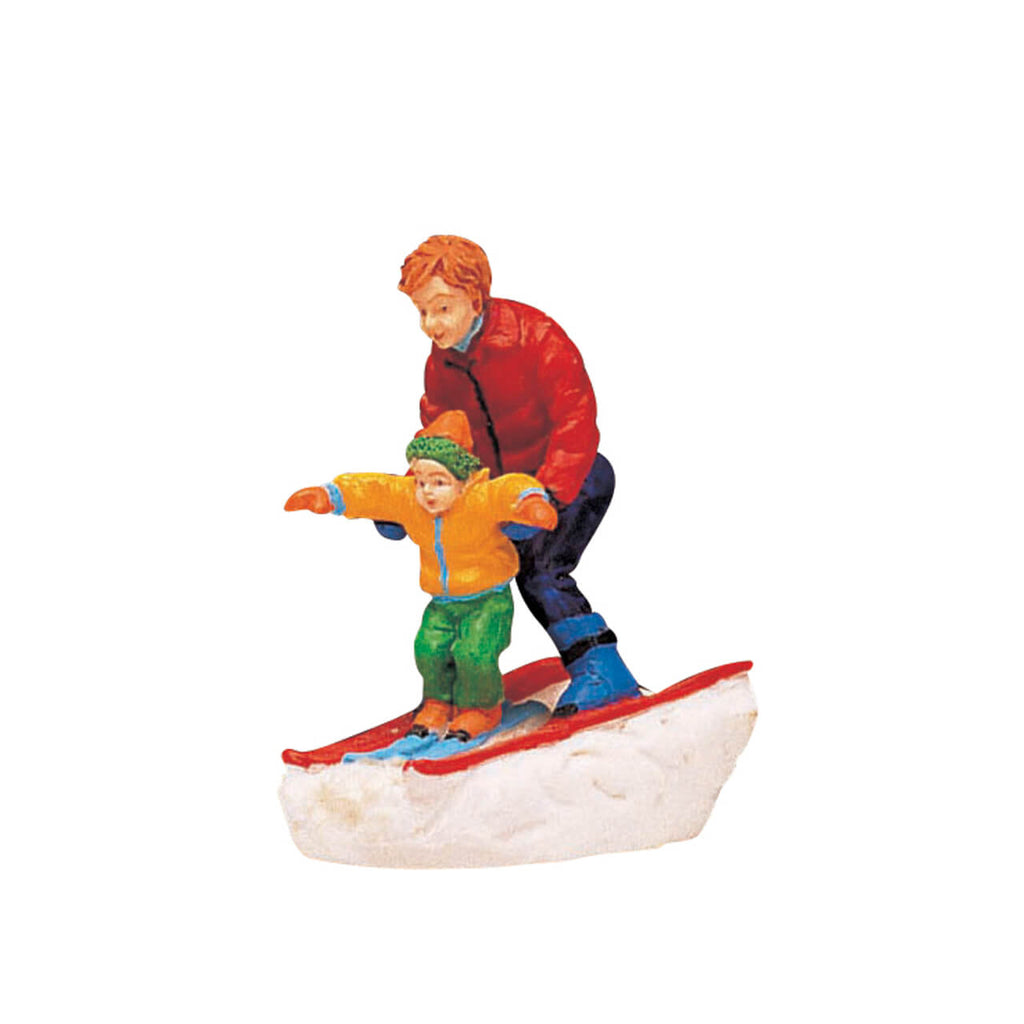 Father and Son Skiing Figurine