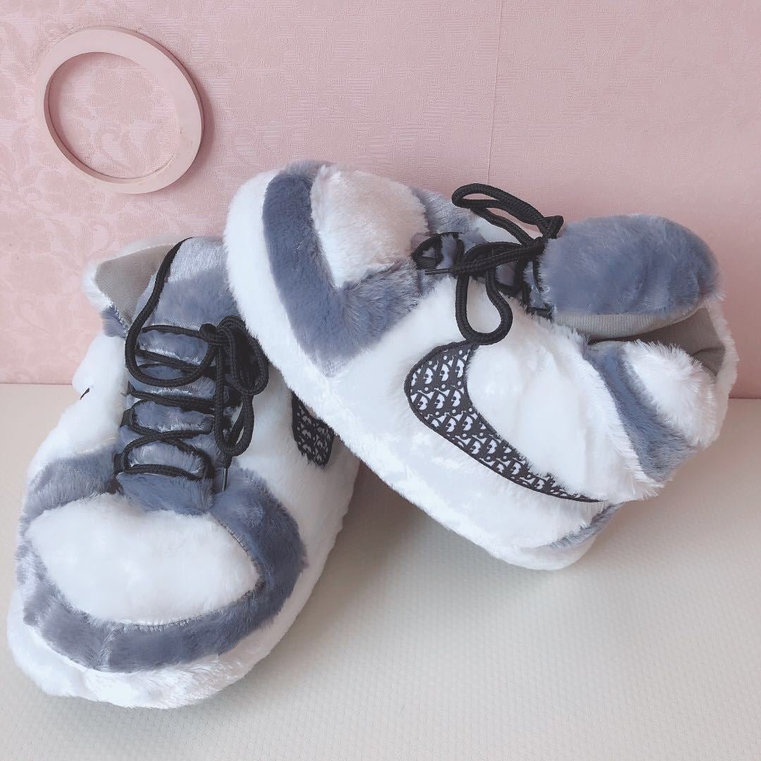 Sneaker Slippers  Gray Jordan 1 Dior unisex for adults&kids